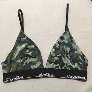 calvin klein camo triangle bra